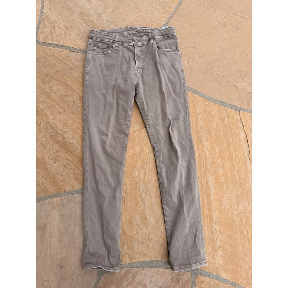 AG Adriano Goldschmied Men's 33x32 The Tellis Slim Jeans Tan Italian Fabric CC